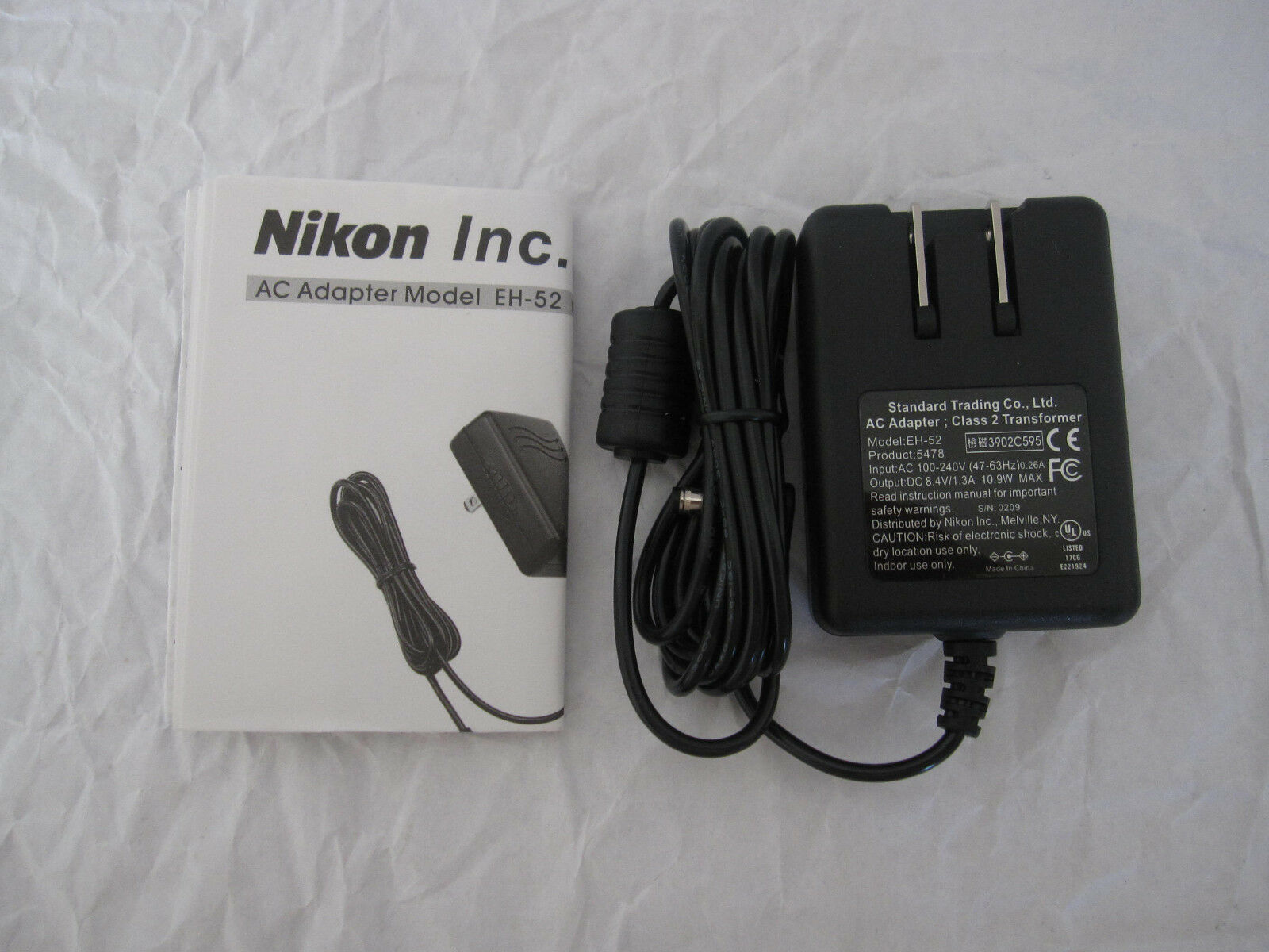 New 8.4V 1.3A Nikon EH-52 Class 2 Transformer Ac Adapter